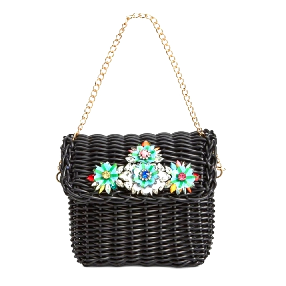 Betsey Johnson Wicker Basket Convertible bag NWT
